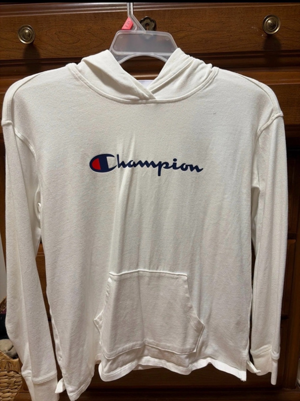 Champion Women's White Hooded T-Shirt
